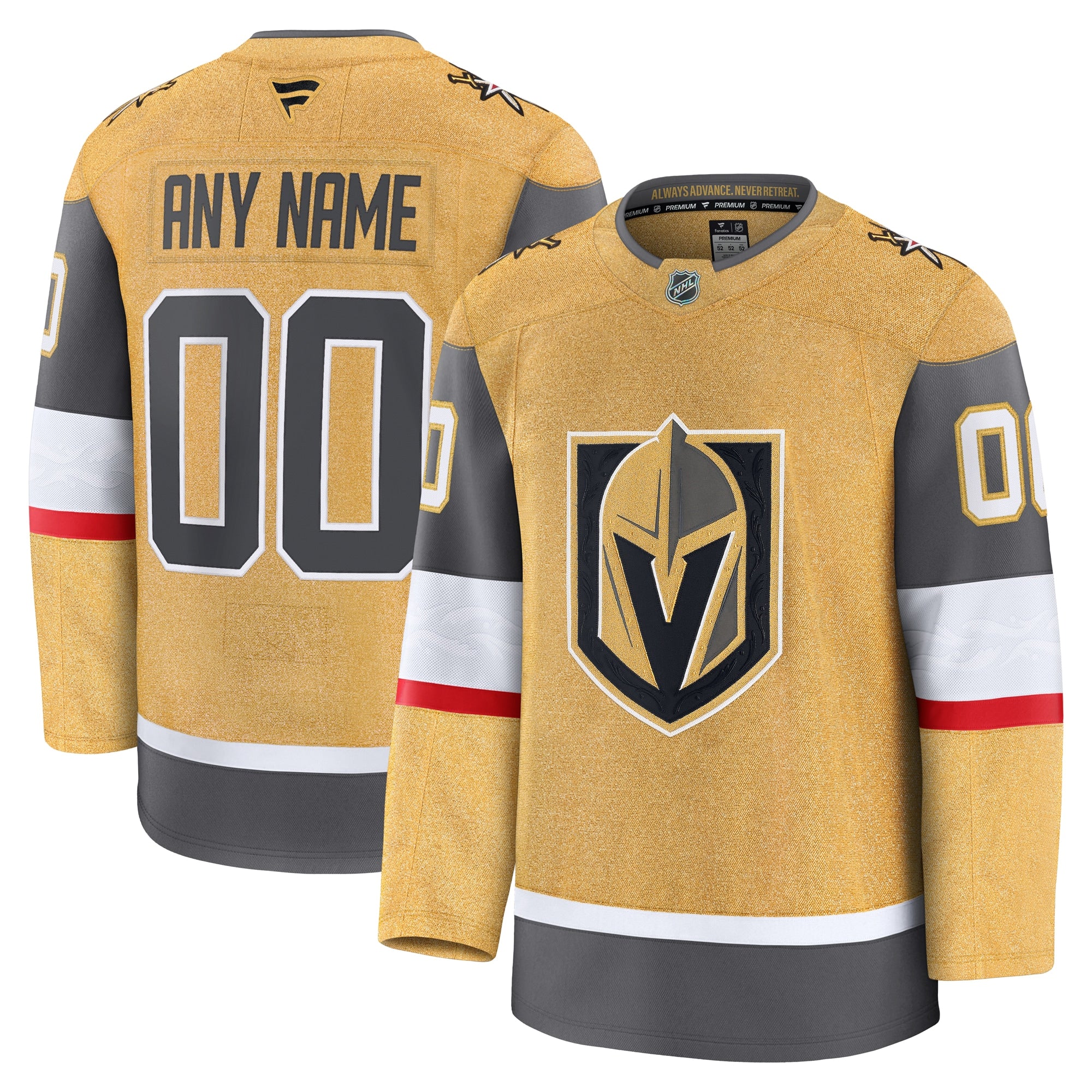 Vegas Golden Knights  Alternate Premium Custom Jersey - Gray/Gold/White