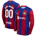 Barcelona Nike 2023 Home Replica Custom Long Sleeve Jersey - Royal