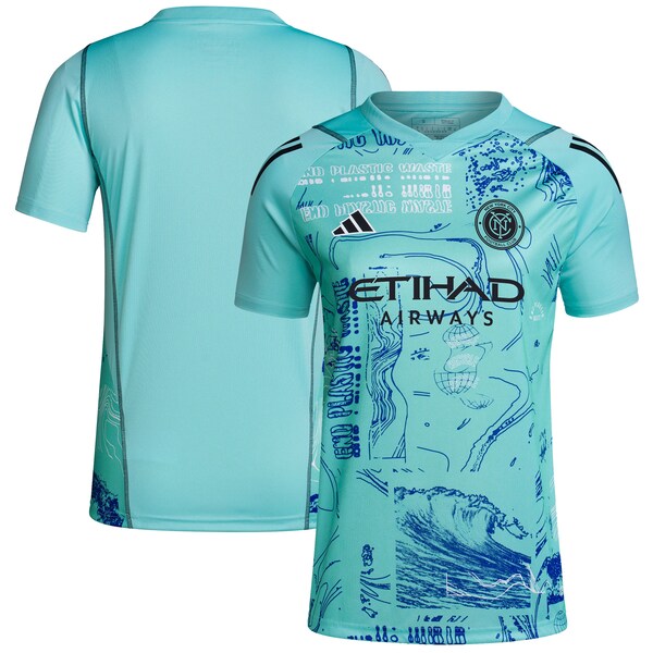 New York City FC adidas Women's 2024 One Planet Replica Jersey - Green