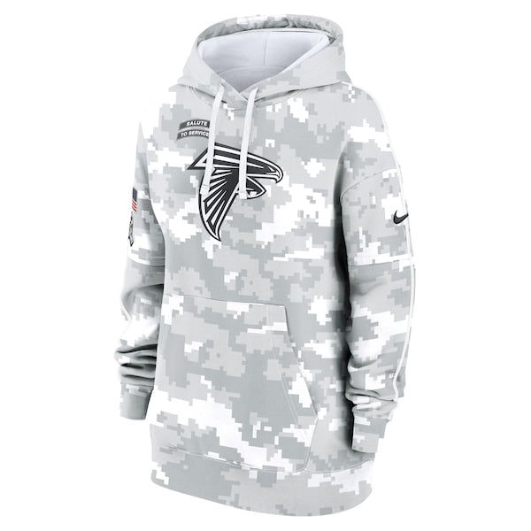 Atlanta Falcons Nike Women's 2024 Salute To Service Club Fleece Pullover Hoodie - Arctic Camo