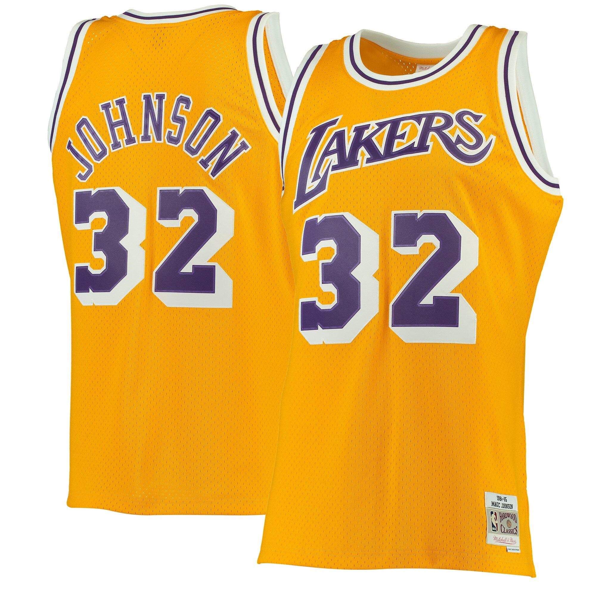Magic Johnson Los Angeles Lakers 1984/85 Hardwood Classics Swingman Jersey - Purple/Gold