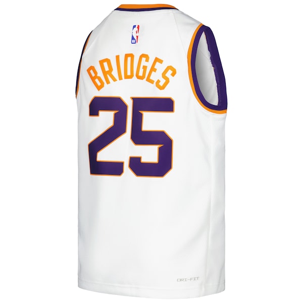 Mikal Bridges Phoenix Suns Nike Youth Swingman Jersey -Association Edition - White/Purple