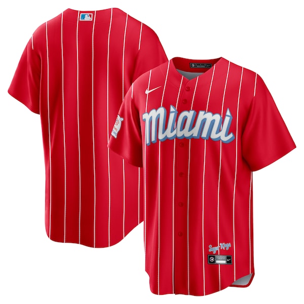 Miami Marlins Nike City Connect Replica Team Jersey - Red