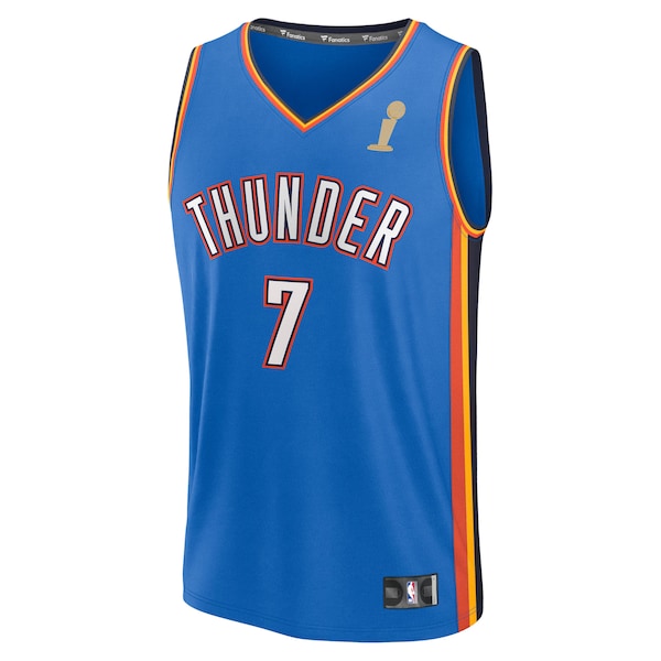 Chet Holmgren Oklahoma City Thunder  2025 NBA Finals Champions Fast Break Replica Player Jersey - Blue - Icon Edition