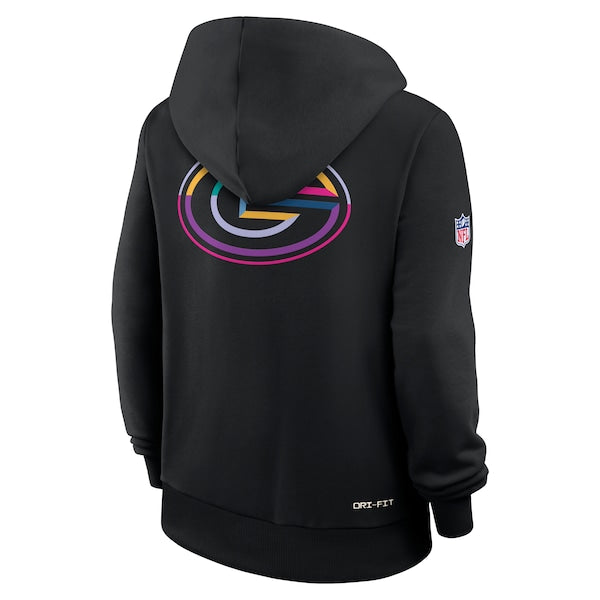 Green Bay Packers Nike Women's 2025 NFL Crucial Catch Sideline Standard Issue Dri-FIT Hoodie - Black