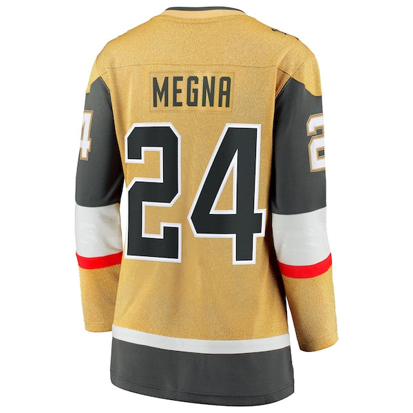 Jaycob Megna Vegas Golden Knights  Women's Home Breakaway Jersey - Gold