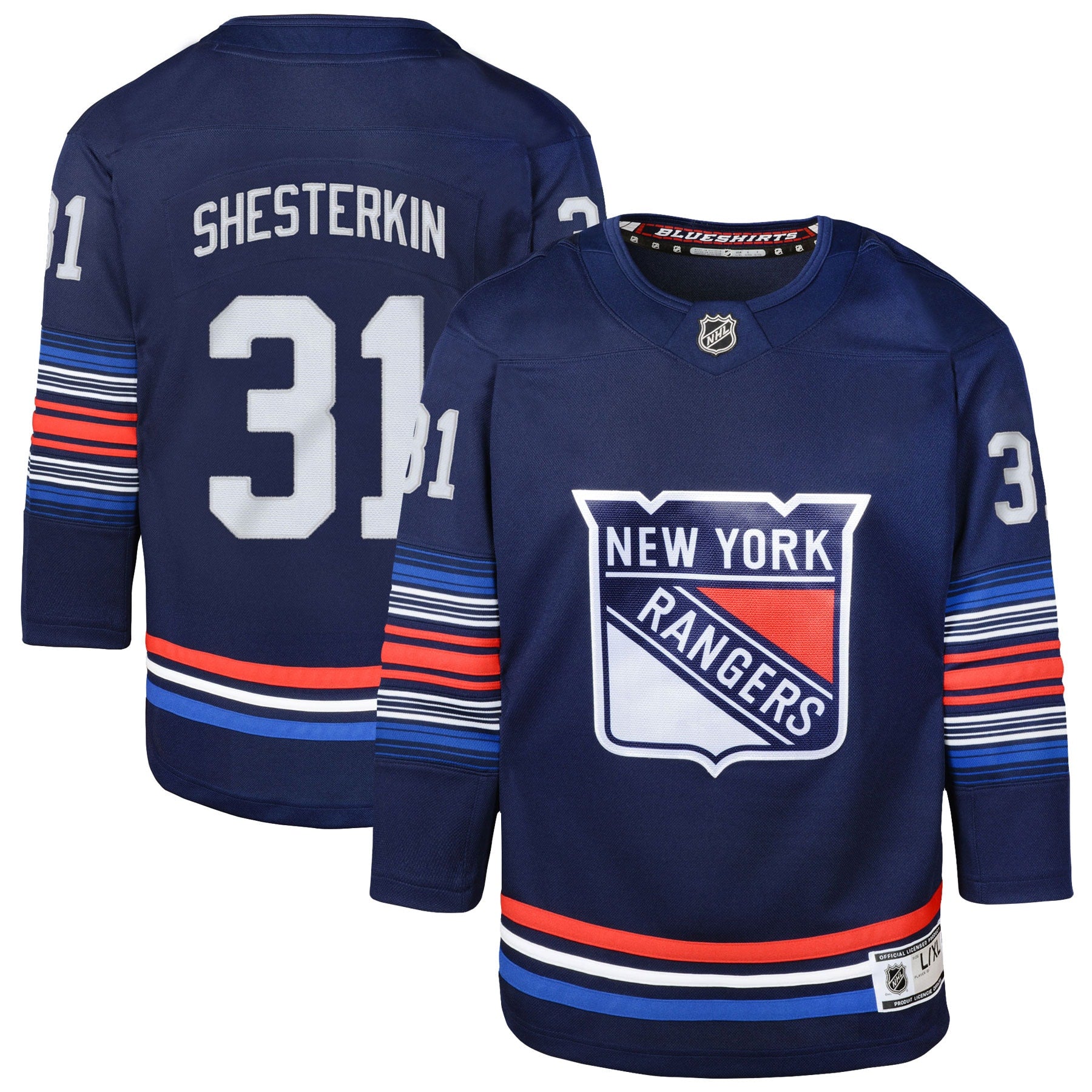 Igor Shesterkin New York Rangers Youth Home Premier Player Jersey - Blue/Navy