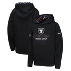 Las Vegas Raiders Nike Youth 2024 NFL Crucial Catch Pullover Hoodie - Black
