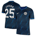 Moisés Caicedo Chelsea Nike 2023/24 Away Stadium Replica Player Jersey - Navy/Blue/Mint