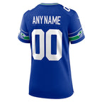Seattle Seahawks Nike Women's 50th Season Throwback Custom Game Jersey - Royal/College Navy/Neon Green