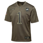 Jalen Hurts Philadelphia Eagles Nike Youth 2025 Salute to Service Game Jersey - Olive