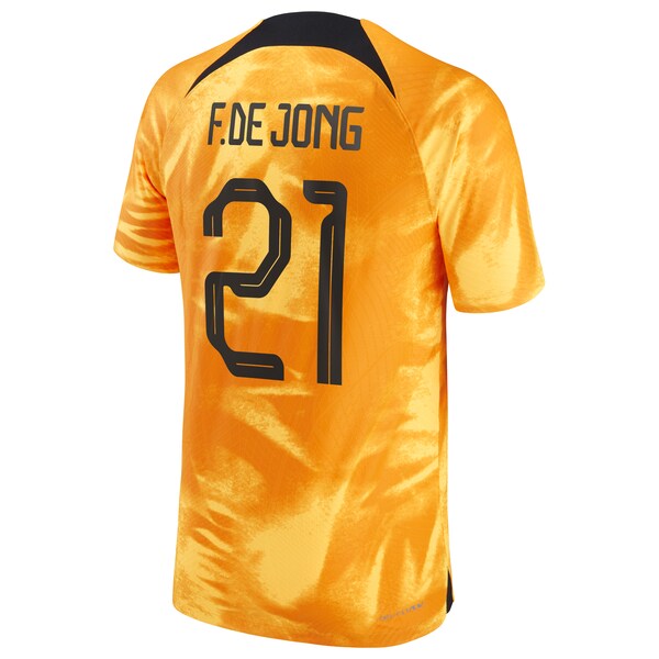 Frenkie de Jong Netherlands National Team Nike 2022/23 Home Vapor Match Authentic Player Jersey - Orange