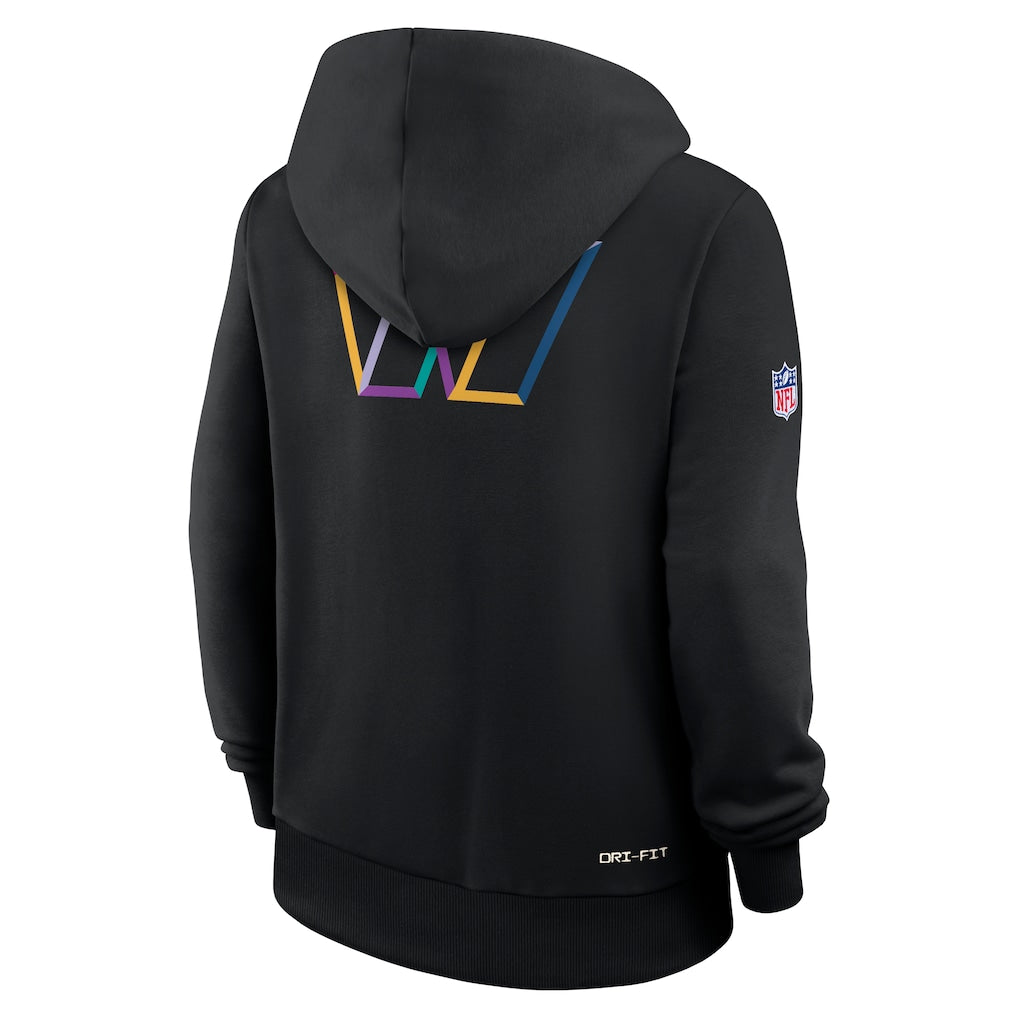 Washington Commanders Nike Women's 2025 NFL Crucial Catch Sideline Standard Issue Dri-FIT Hoodie - Black