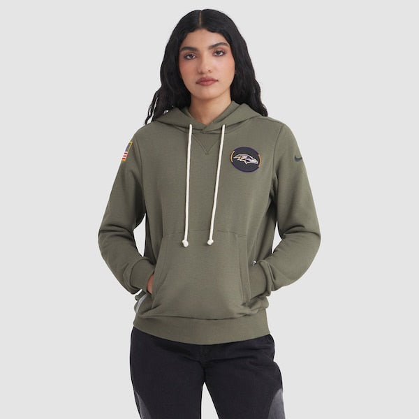 Baltimore Ravens Nike Women's 2025 Salute to Service Sideline Standard Issue Dri-FIT Hoodie - Olive