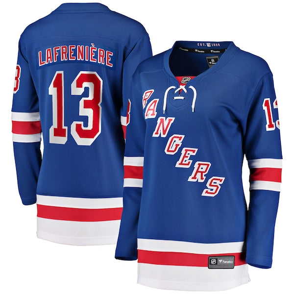 Alexis Lafrenière New York Rangers  Women's Breakaway Player Jersey - Blue