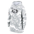San Francisco 49ers Nike Women's 2024 Salute To Service Club Fleece Pullover Hoodie - Arctic Camo