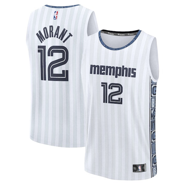 Ja Morant Memphis Grizzlies  Youth 2025/26 City Edition Fast Break Jersey - White