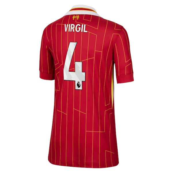 Virgil van Dijk Liverpool Nike Youth 2024/25 Home Replica Player Jersey – Red
