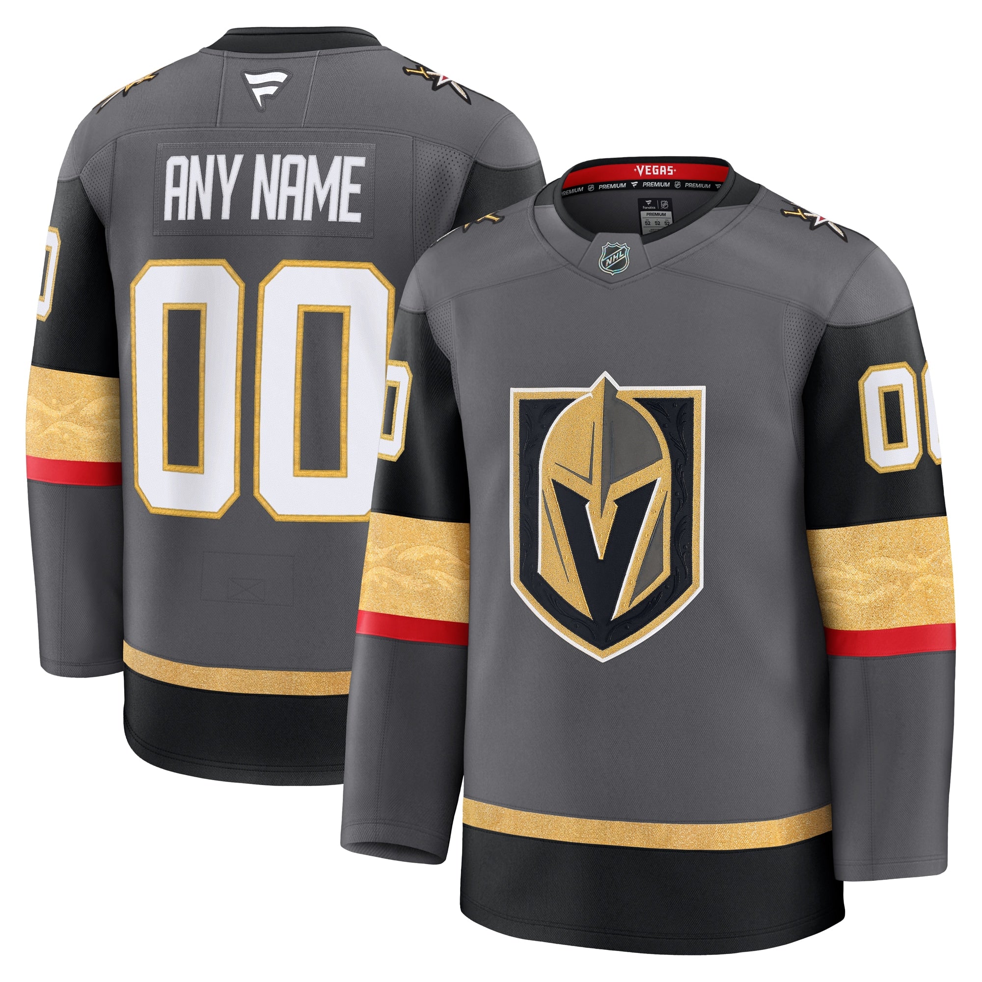 Vegas Golden Knights  Home Premium Custom Jersey - Gold/Gray/White