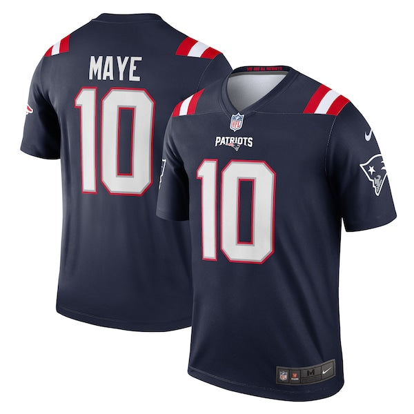 Drake Maye New England Patriots Nike Team Legend Player Performance Top - Navy