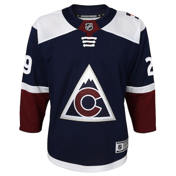 Nathan MacKinnon Colorado Avalanche Youth Alternate Premier Player Jersey - Navy/Burgundy