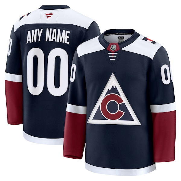 Colorado Avalanche  Alternate Premium Custom Jersey - Navy/Burgundy/White