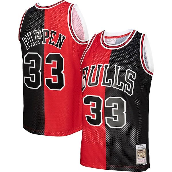 Scottie Pippen Chicago Bulls Big & Tall Hardwood Classics 1997/98 Split Swingman Jersey - Red/Black