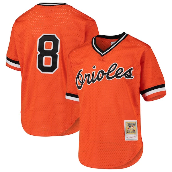 Cal Ripken Jr. Baltimore Orioles Youth Cooperstown Collection Mesh Batting Practice Jersey - Orange