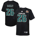 Saquon Barkley Philadelphia Eagles Nike Youth Super Bowl LIX Patch Fashion Game Player Jersey - Carbon Black