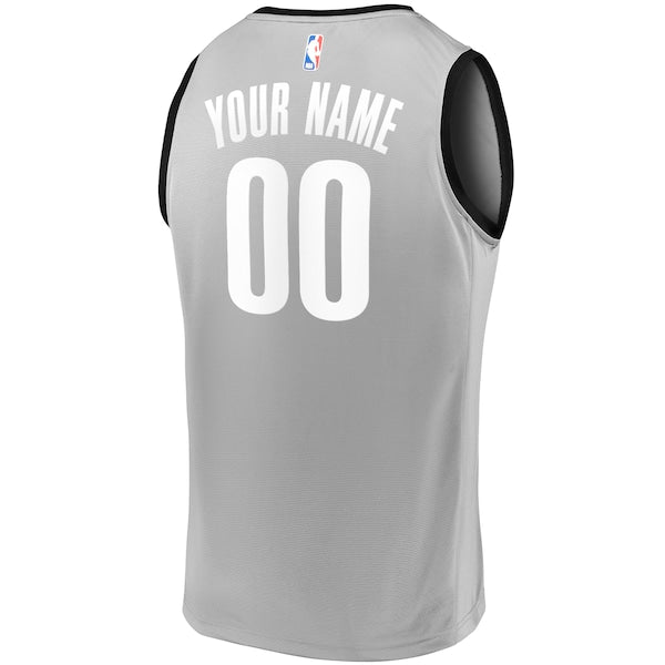 Brooklyn Nets  Youth Custom Fast Break Replica Jersey Gray - Statement Edition