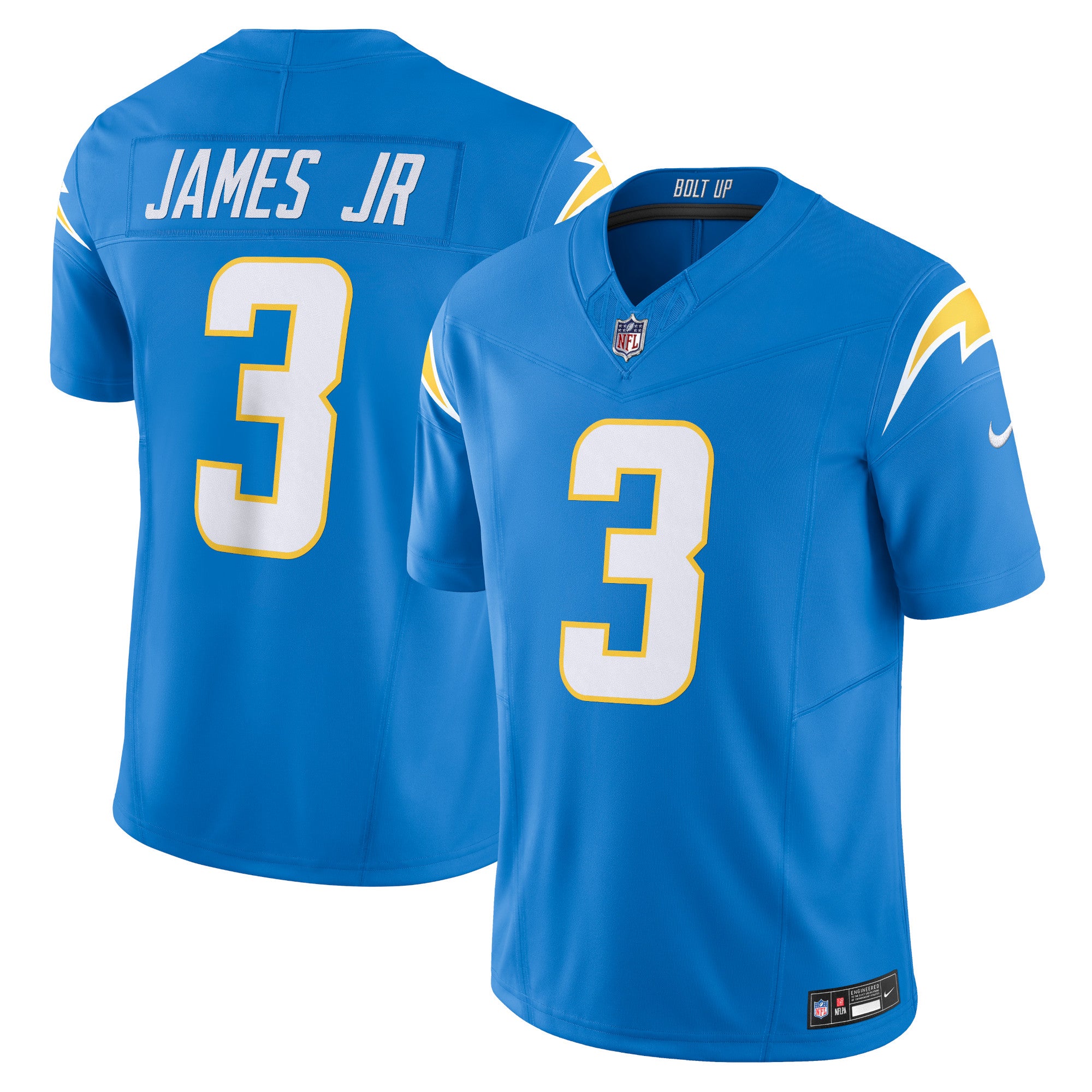 Derwin James Jr. Los Angeles Chargers Nike Alternate Charger Power Vapor F.U.S.E. Limited Jersey - Gold/Navy/White/Powder Blue