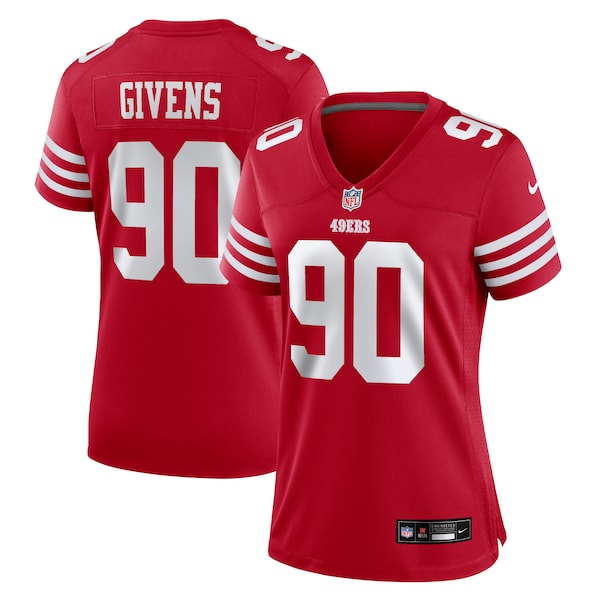 Kevin Givens San Francisco 49ers Nike Women's  Game Jersey -  Scarlet