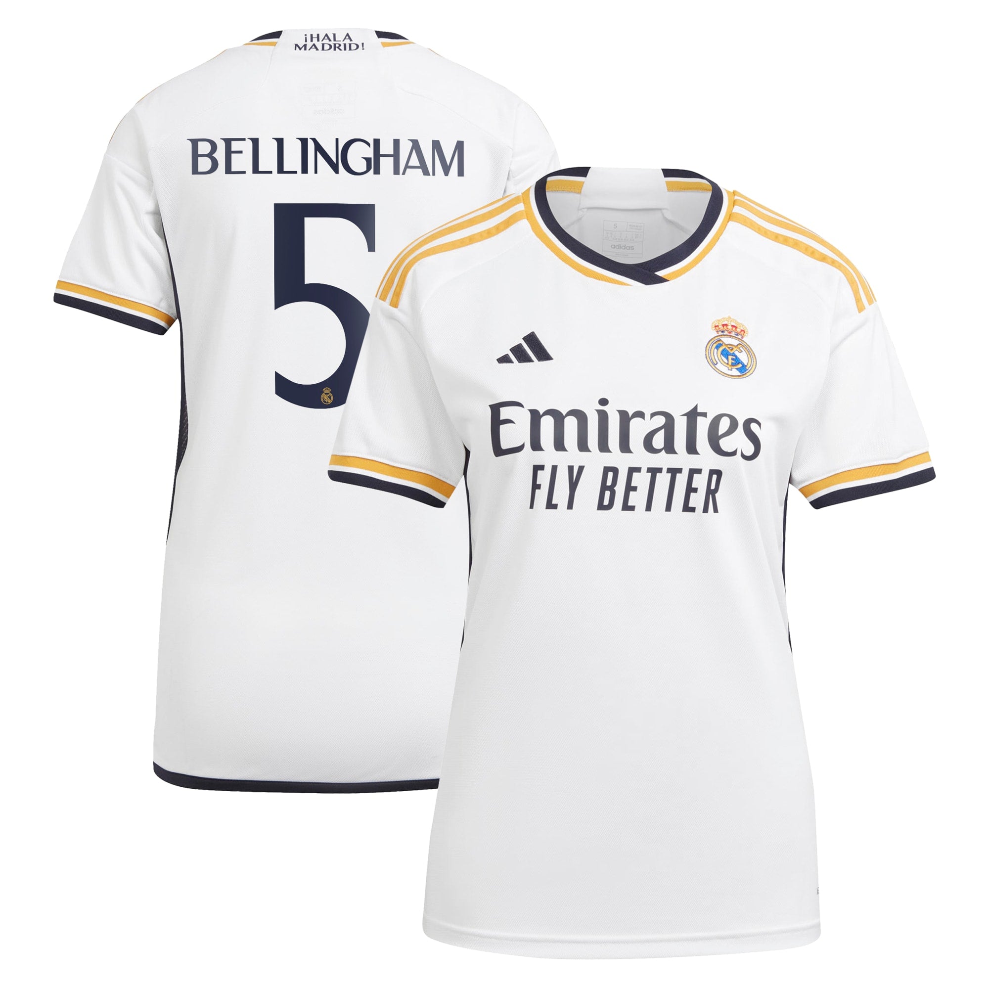 Jude Bellingham Los Merengues adidas Women's 2023/24 Away Replica Player Jersey - Navy/White