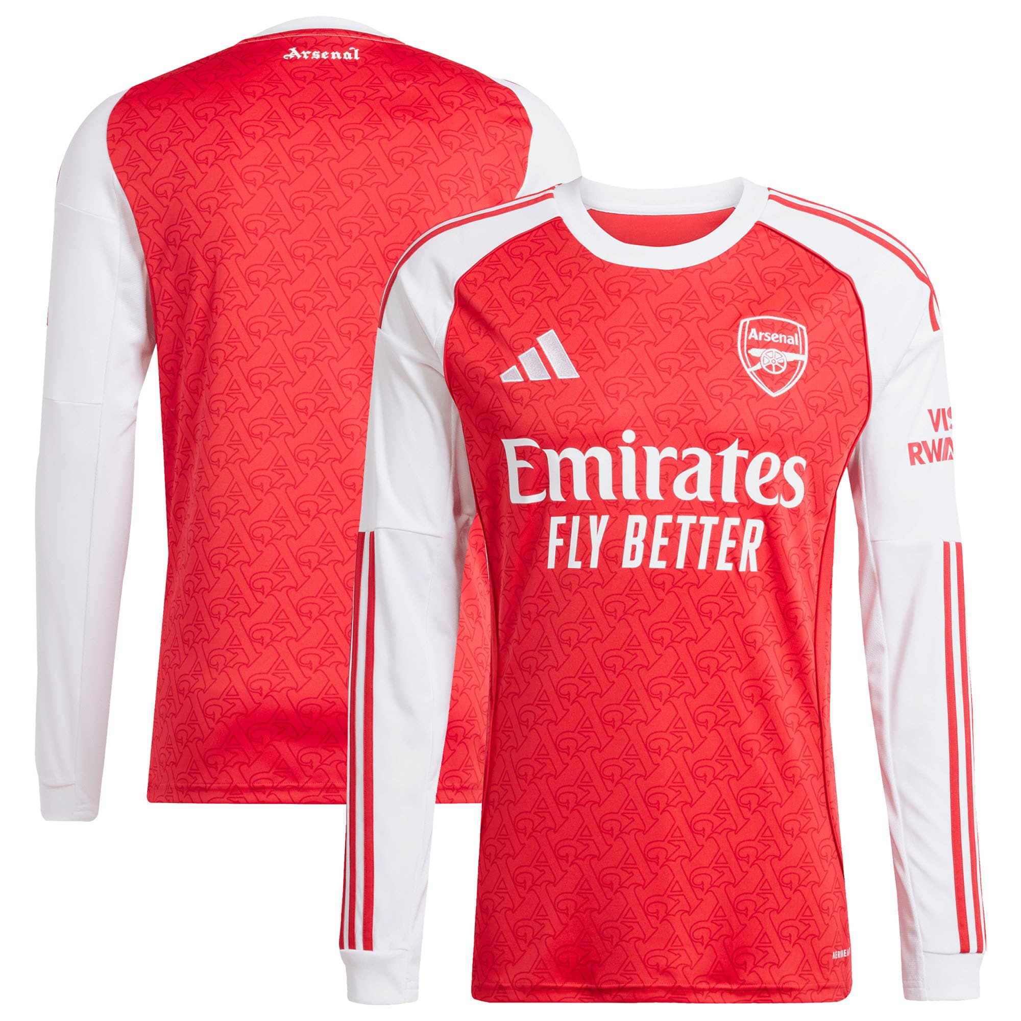 Arsenal adidas 2025/26 Away Replica Long Sleeve Jersey - Blue/Red