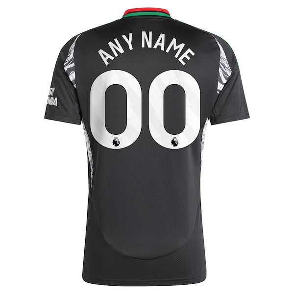 Arsenal adidas 2024/25 Away Replica Custom Jersey - Black/Red/Aqua