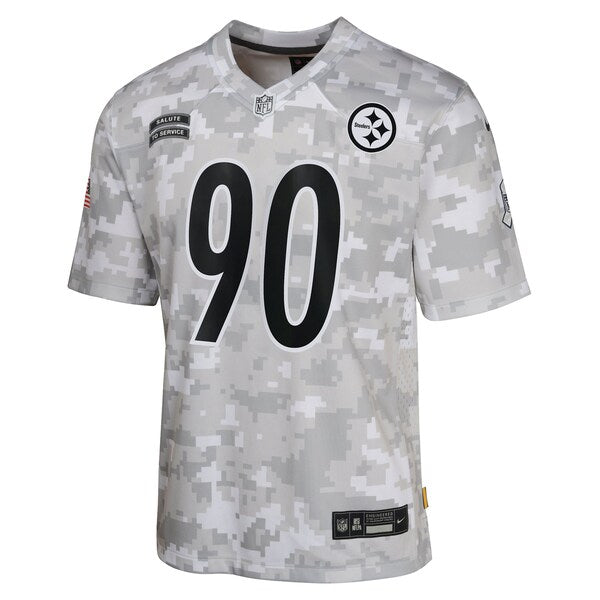 T.J. Watt Pittsburgh Steelers Nike Youth 2024 Salute to Service Game Jersey - Arctic Camo