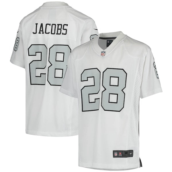 Josh Jacobs Las Vegas Raiders Nike Youth Color Rush Game Jersey - White/Black