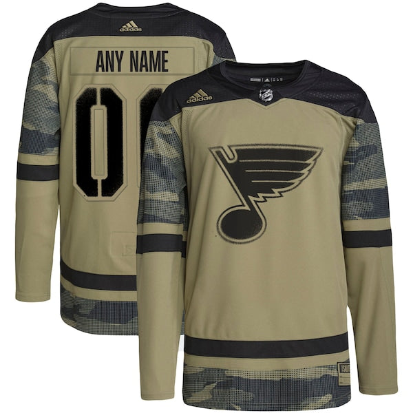 St. Louis Blues adidas Military Appreciation Team Authentic Custom Practice Jersey - Camo
