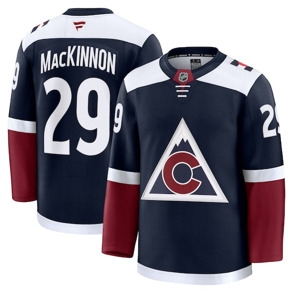 Nathan MacKinnon Colorado Avalanche  Alternate Premium Jersey - Navy/Burgundy/White