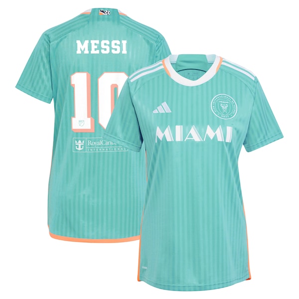 Lionel Messi Inter Miami CF adidas Women's 2024 Archive Replica Player Jersey - Aqua