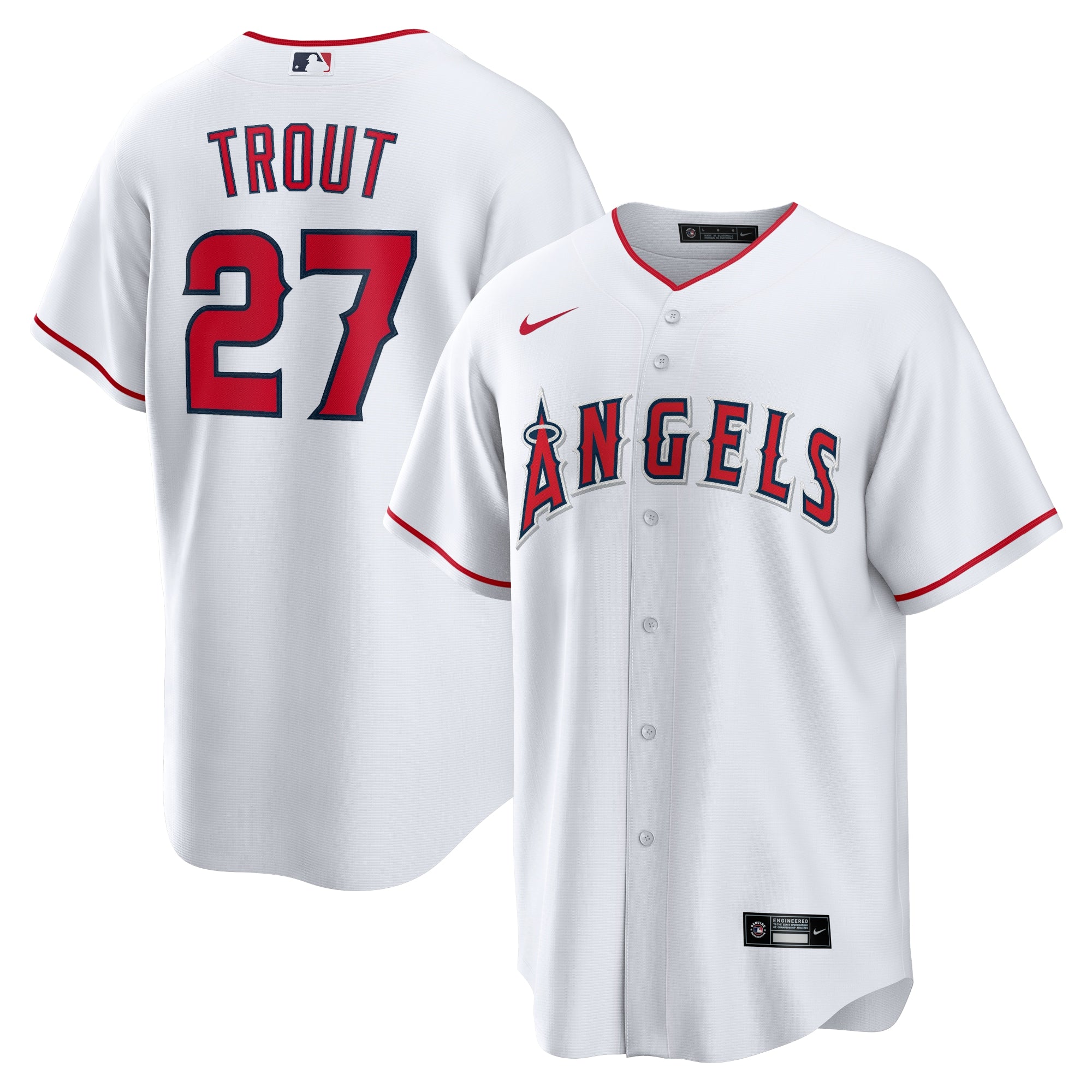 Mike Trout Los Angeles Angels Nike Alternate Replica Player Name Jersey - Red/Silver/White