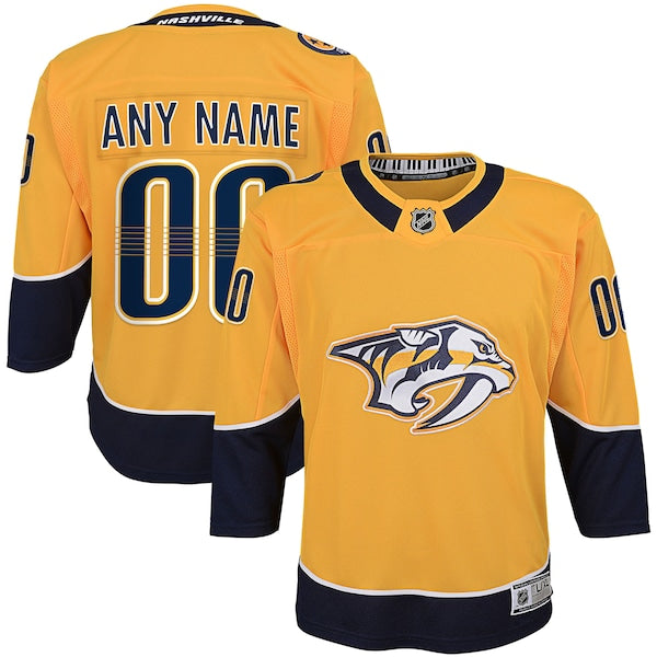 Nashville Predators Youth Home Premier Custom Jersey - Yellow