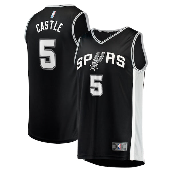 Stephon Castle San Antonio Spurs  2024 NBA Draft Fast Break Player Jersey - Icon Edition - Black