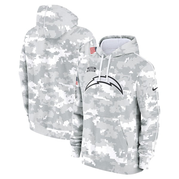 Los Angeles Chargers Nike 2024 Salute to Service Club Fleece Pullover Hoodie - Arctic Camo