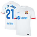 Frenkie de Jong Barcelona Nike 2023/24 Away Replica Jersey - White/Aqua/Royal