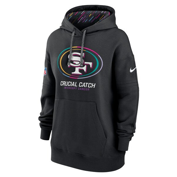 San Francisco 49ers Nike Women's 2024 NFL Crucial Catch Club Pullover Hoodie - Black
