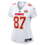 Travis Kelce Kansas City Chiefs Nike Women's Super Bowl LIX Fashion Game Jersey - Tundra White