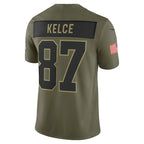 Travis Kelce Kansas City Chiefs Nike 2025 Salute to Service Limited Jersey - Olive