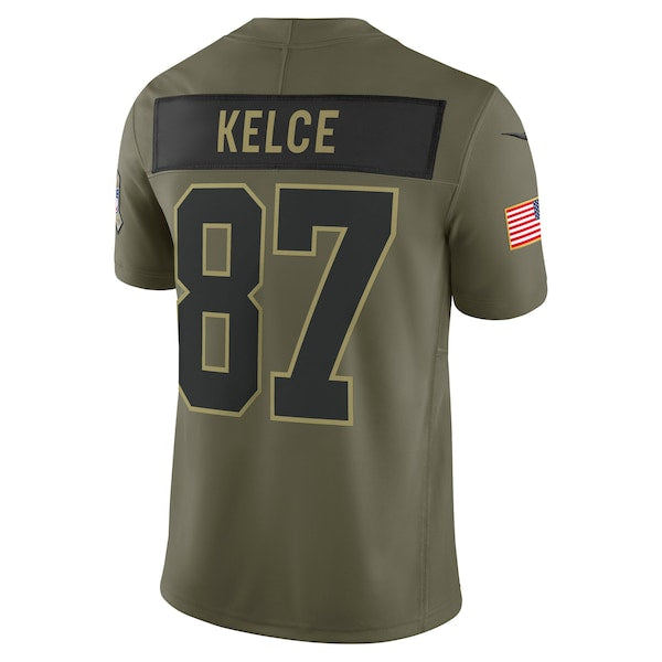 Travis Kelce Kansas City Chiefs Nike 2025 Salute to Service Limited Jersey - Olive