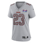 Christian McCaffrey San Francisco 49ers Nike Women's Super Bowl LVIII Atmosphere Fashion Game Jersey - Gray